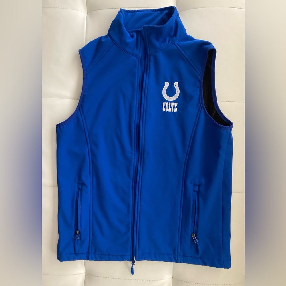 NWOT Indianapolis Colts Men Size Small Dunbrooke Softshell Full-Zip Vest